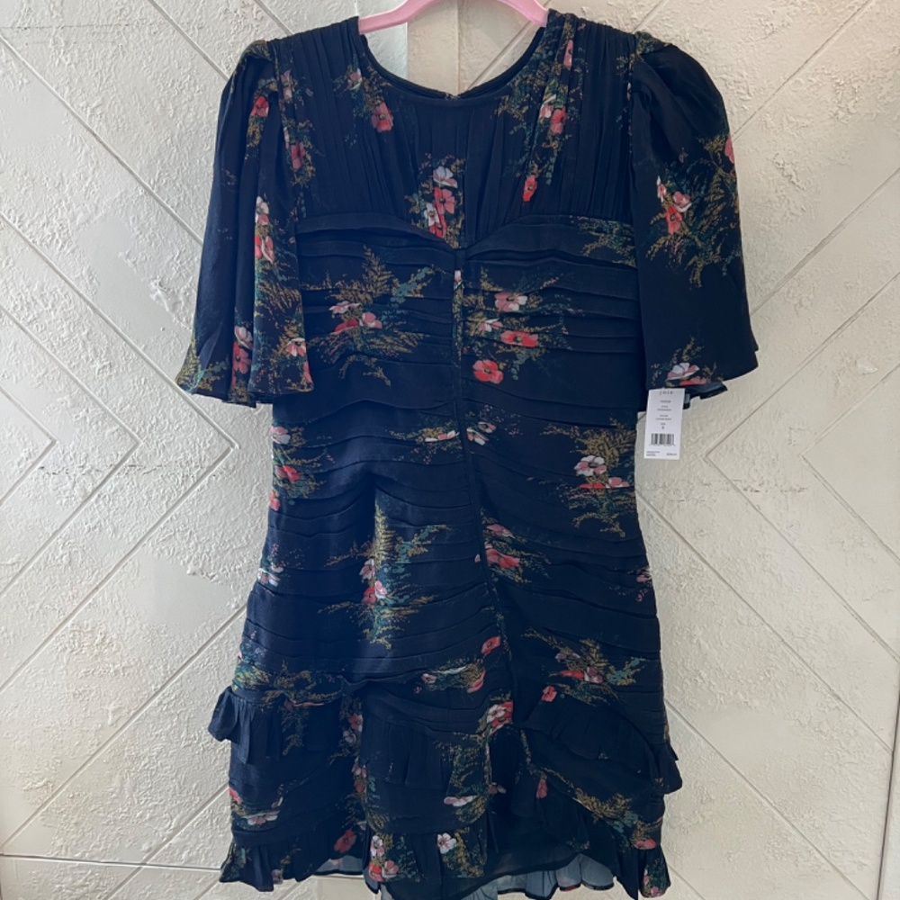 NWT Designer JOIE Foster Black Floral Mini Dress SIZE 6/M